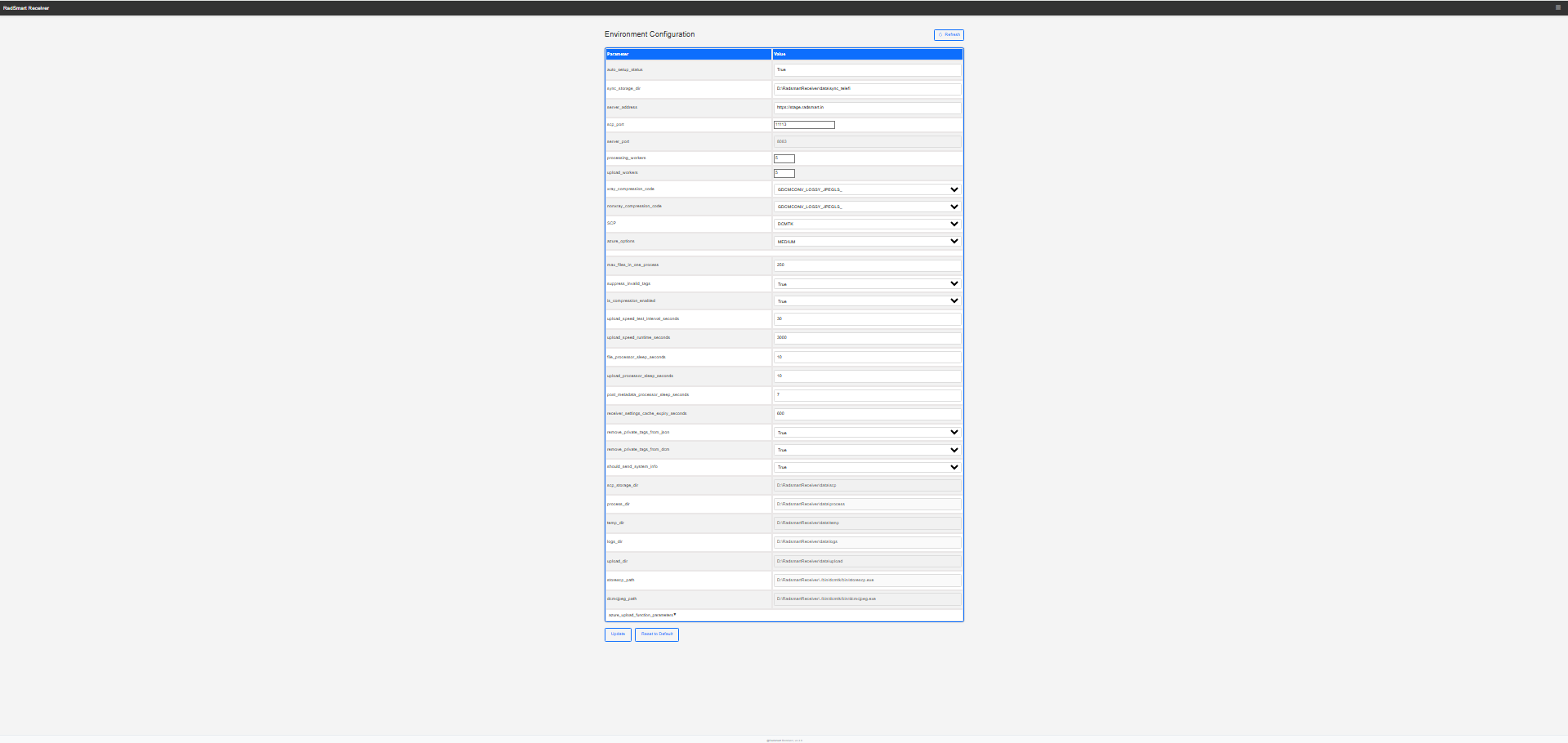 Environment configuration