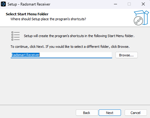 Start menu folder setup